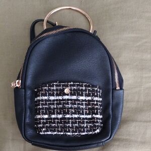 LC Lauren Conrad Black and Gold Accent Backpack